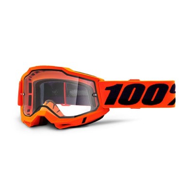 MASCHERA CROSS 100% ACCURI 2 ENDURO ORANGE LENTE TRASPARENTE 461192 1
