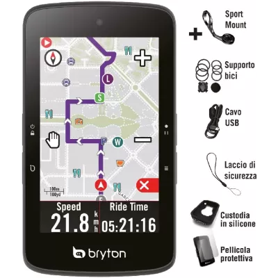 GPS BRYTON RIDER S800E CON SUPPORTO FRONTALE IN ALLUMINIO BRS800E 1