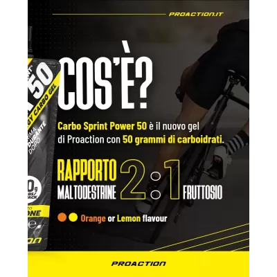 INTEGRATORE PRO ACTION CARBO SPRINT POWER 50 70ML GUSTO LIMONE 1PZ