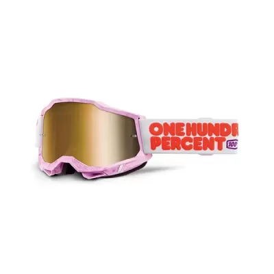 MASCHERA CROSS 100% ACCURI 2 HUNDREDS LENTE A SPECCHIO ORO