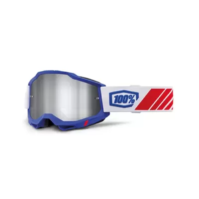 MASCHERA CROSS 100% ACCURI 2 KOLBY LENTE A SPECCHIO ARGENTO